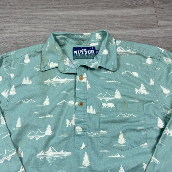 The Nutter Shirt Mens Large Green Chubbies Hawaiian Beach Casual Button - Picture 2 of 14